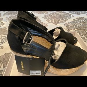 Brand new black espadrilles wedges